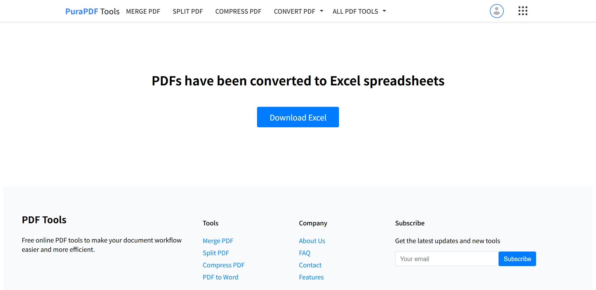 Download Excel file after PDF table extraction
