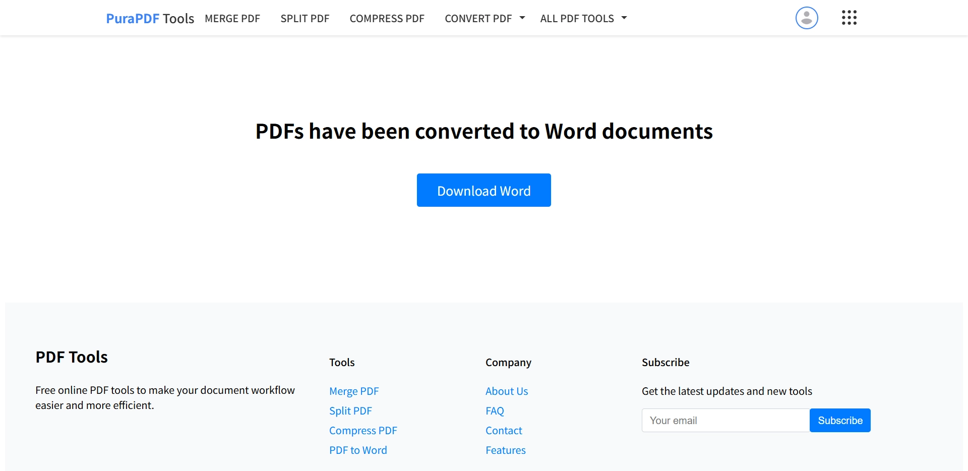 Download converted Word DOCX file without watermark