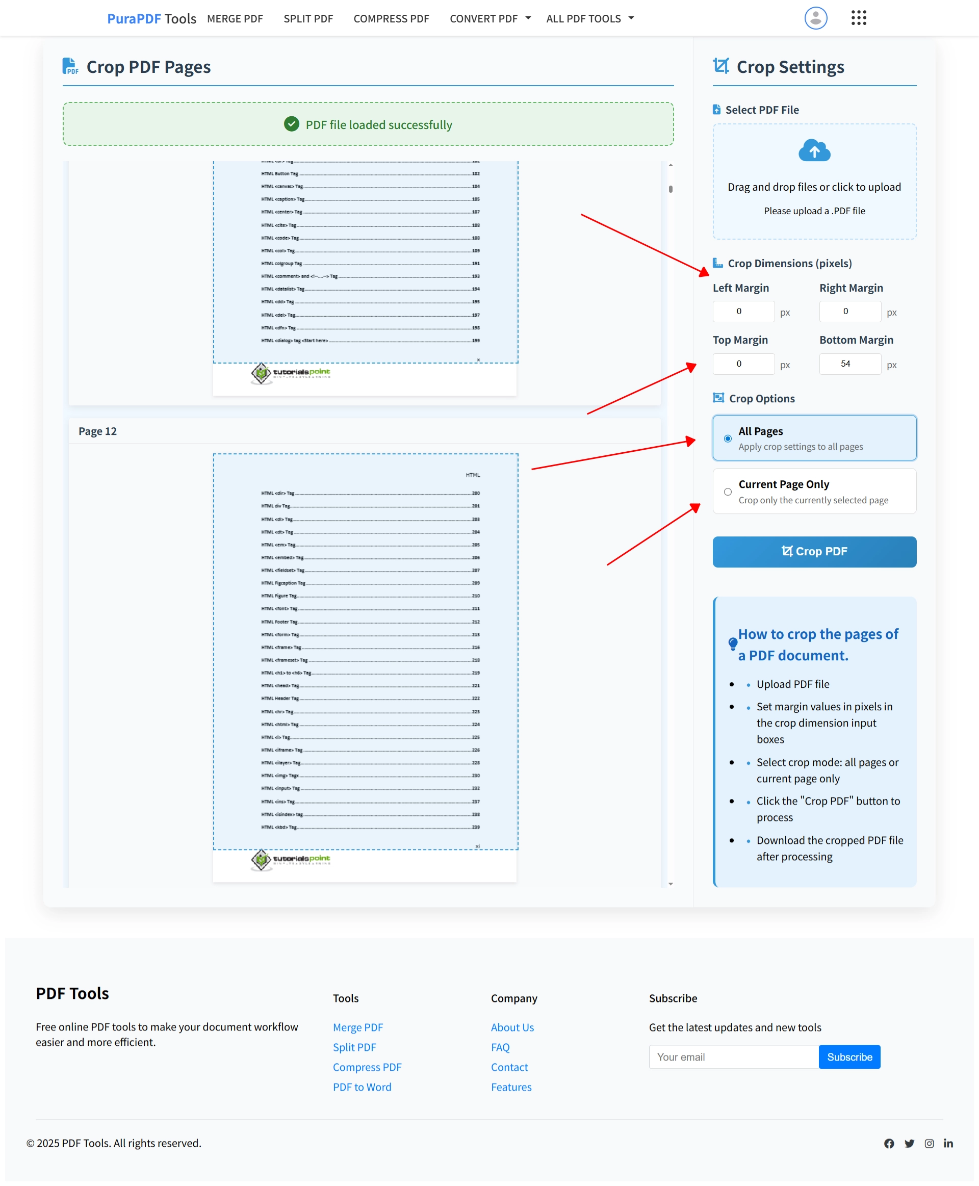 Set custom crop margins with free PDF margin trimmer