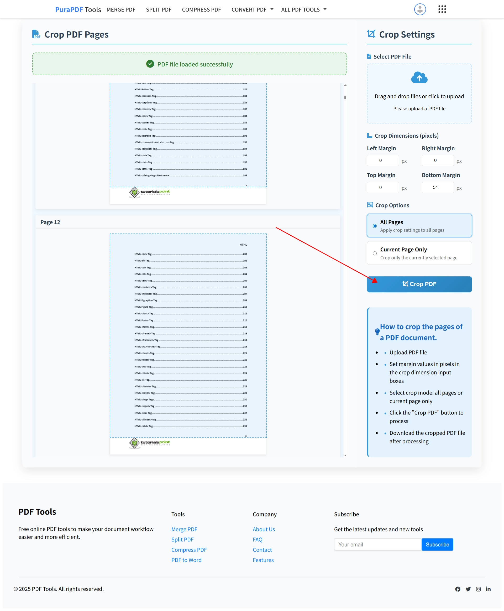 Start cropping PDF online free with cloud processing